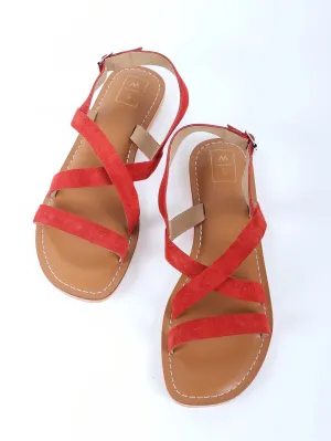 Vera Red criss-cross Sandals