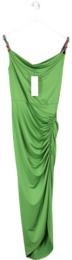 Veronica Beard Green Biava Beaded Rope Strap Dress UK XS