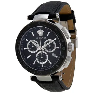Versace Mystique Chronograph Black Dial Black Leather Watch I8C99D008-S009 IAC99D008-S009