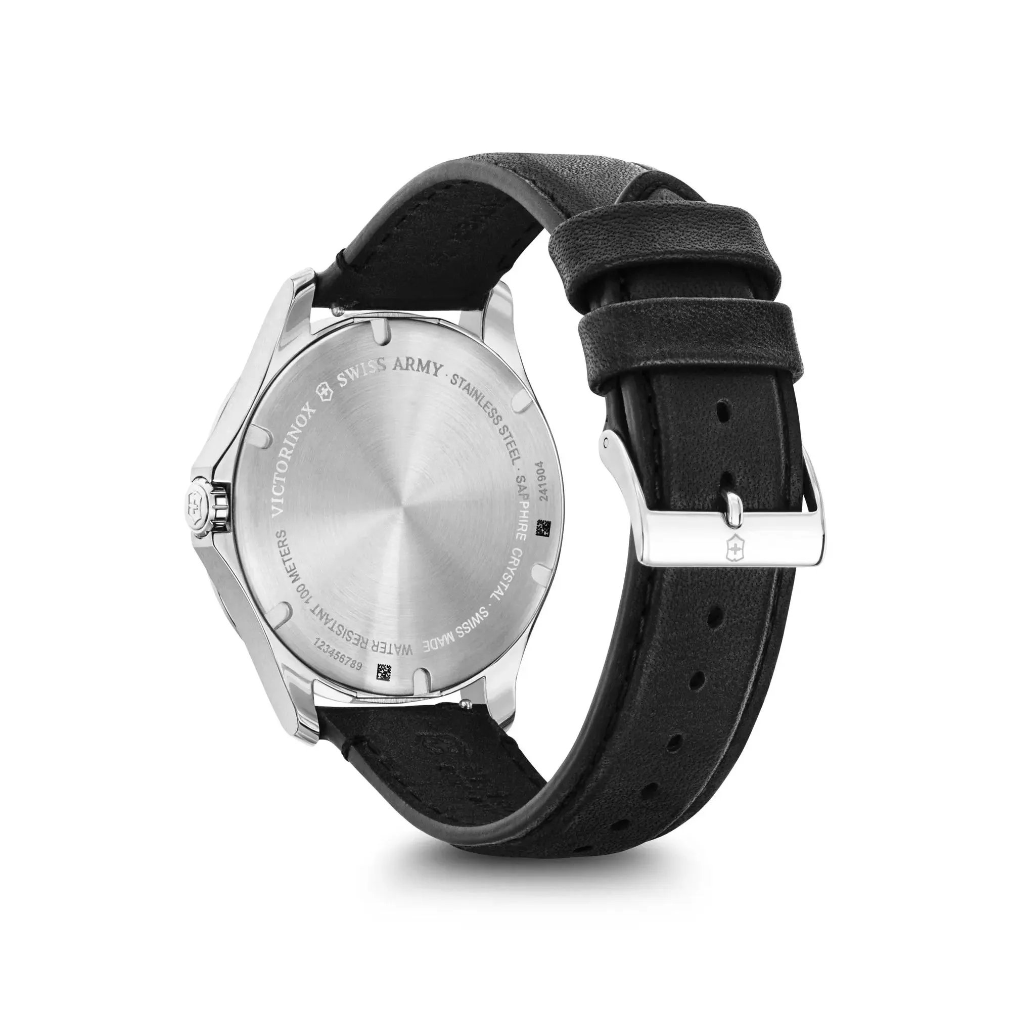 Victorinox Alliance 40 Black Dial Black Leather Strap Men's Watch
