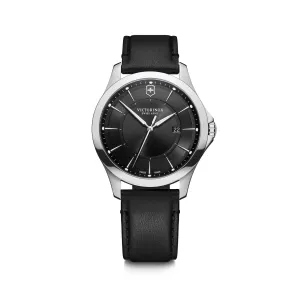Victorinox Alliance 40 Black Dial Black Leather Strap Men's Watch