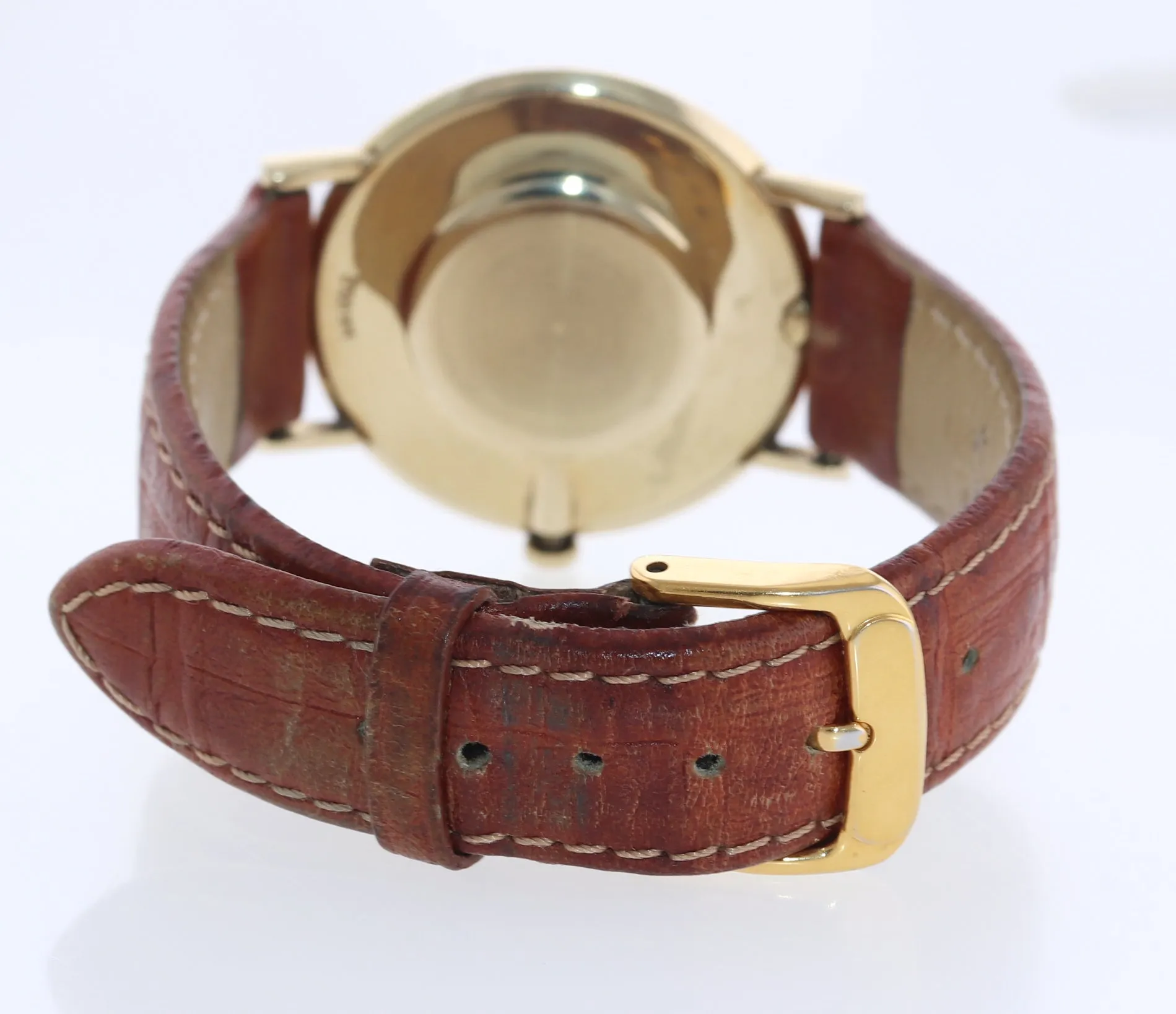 Vintage Omega 14k Yellow Gold Roman D6672 Cal. 625 33mm Ultra Thin Dress Watch
