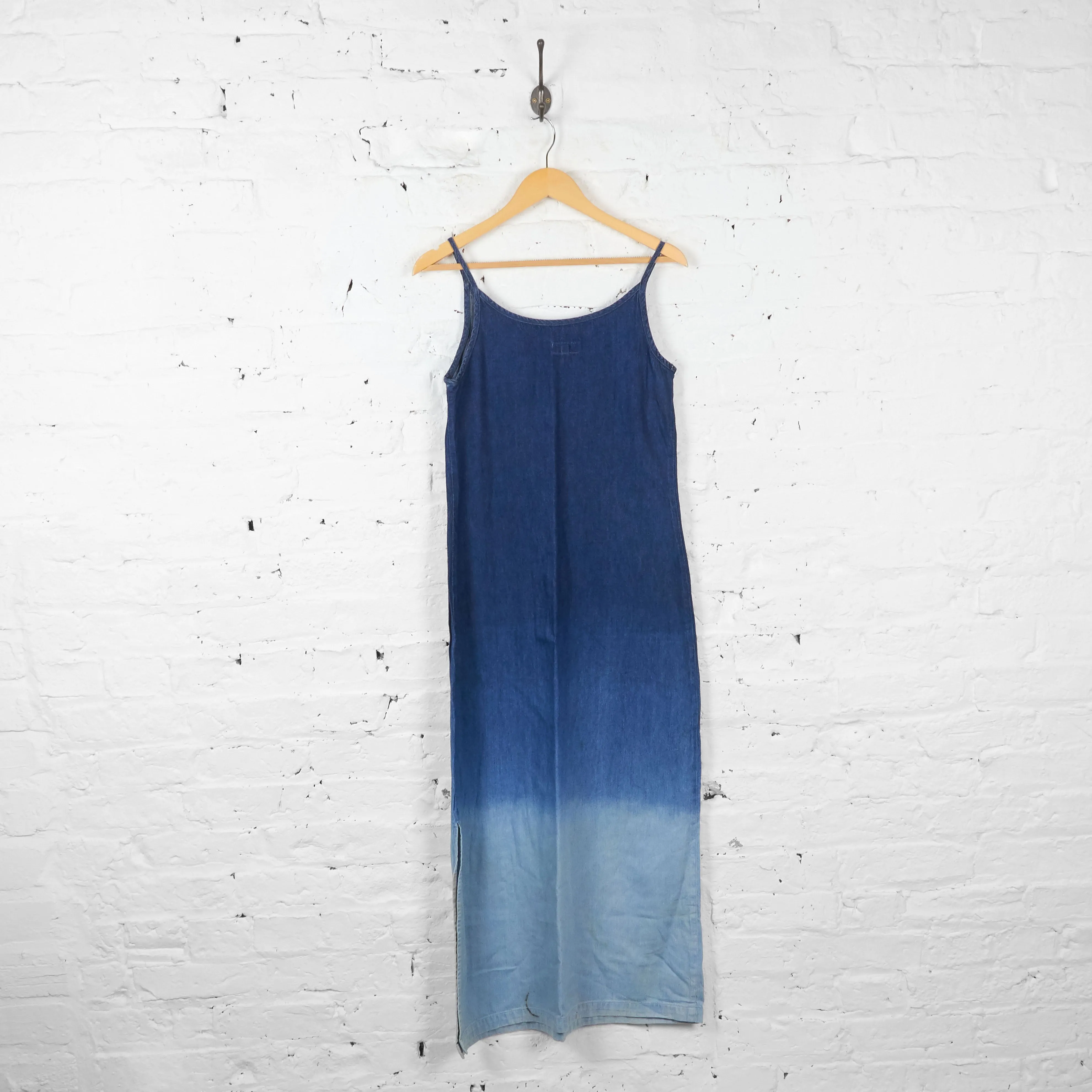 Vintage Women's Gradient 90's Strap Denim Dress - Blue - UK 8