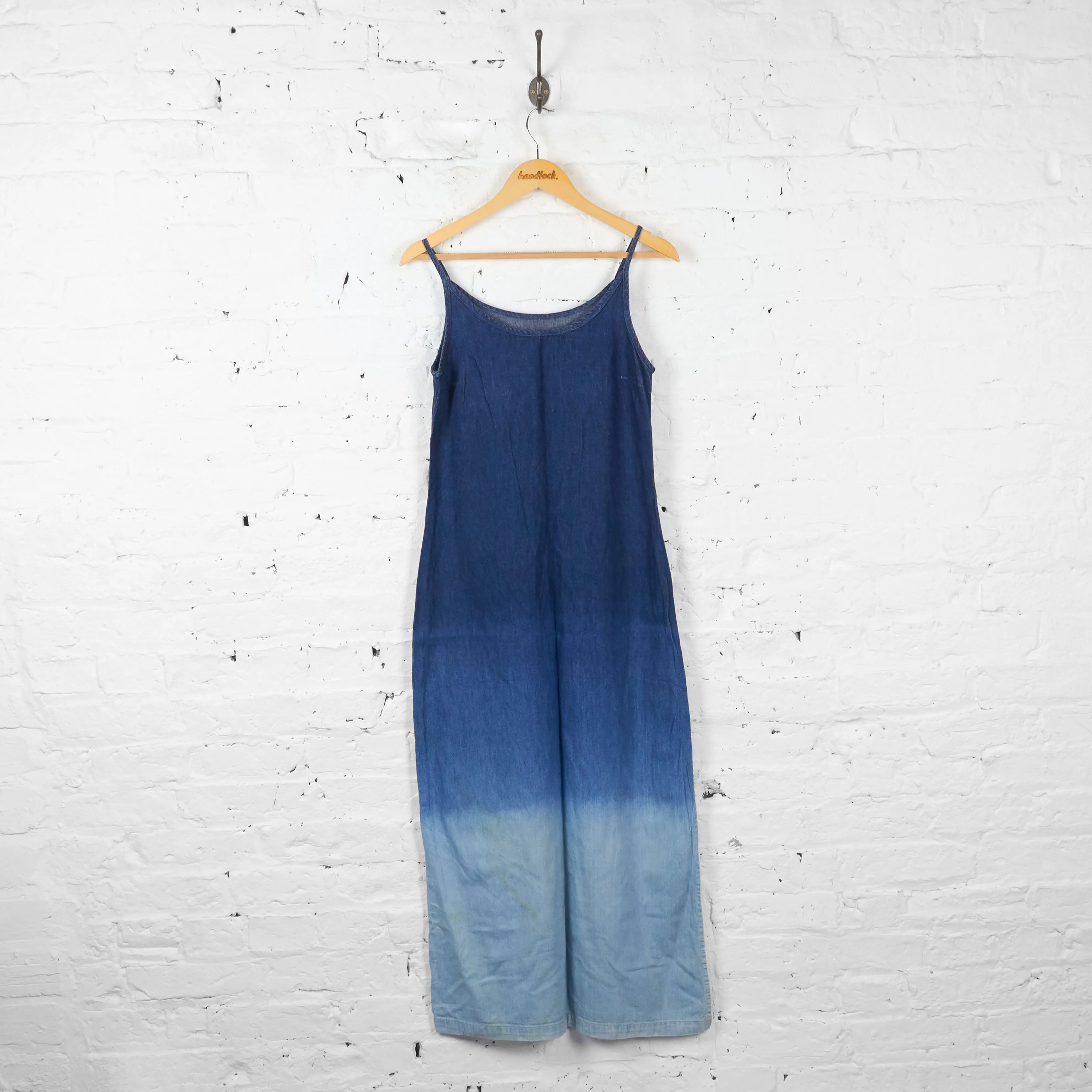 Vintage Women's Gradient 90's Strap Denim Dress - Blue - UK 8