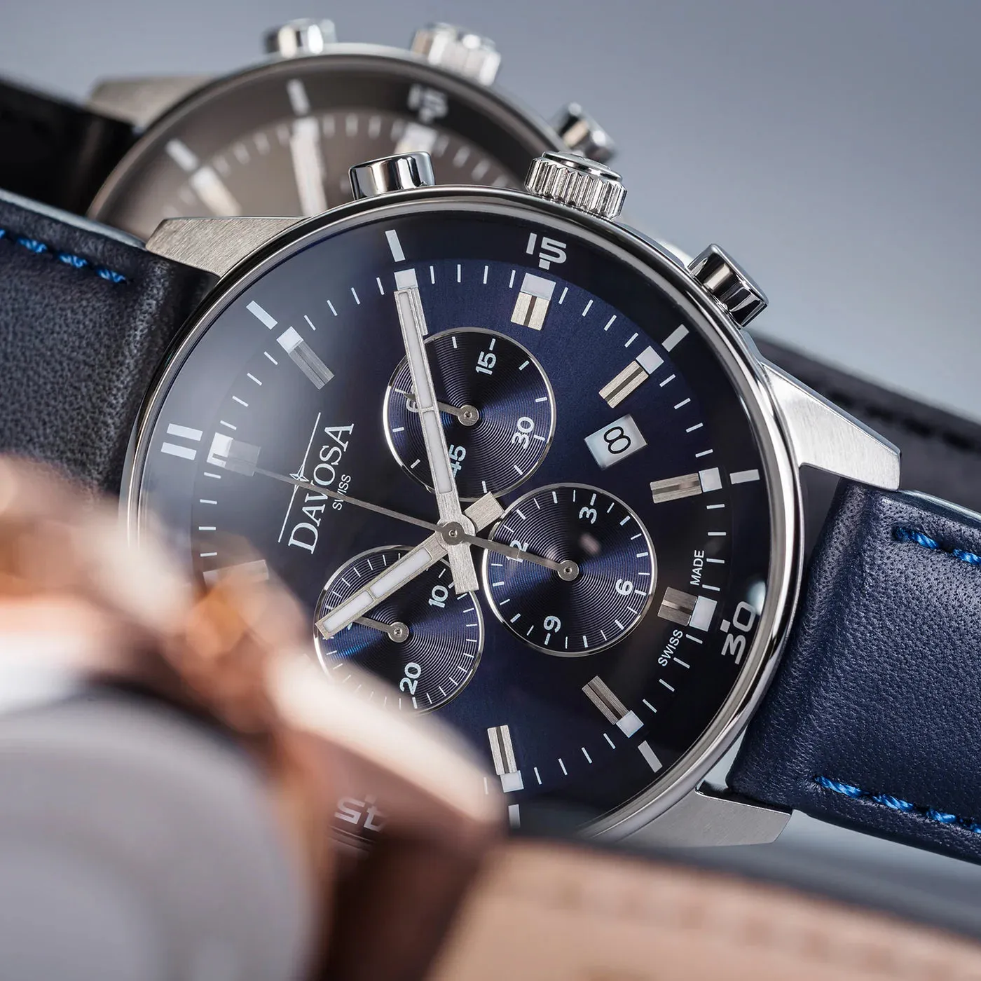 Vireo Quartz Chronograph Swiss-Made Blue Pilot Watch 16249355