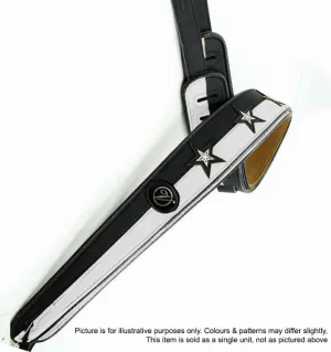 Vorson Black & White Leather Guitar Strap with White Stars