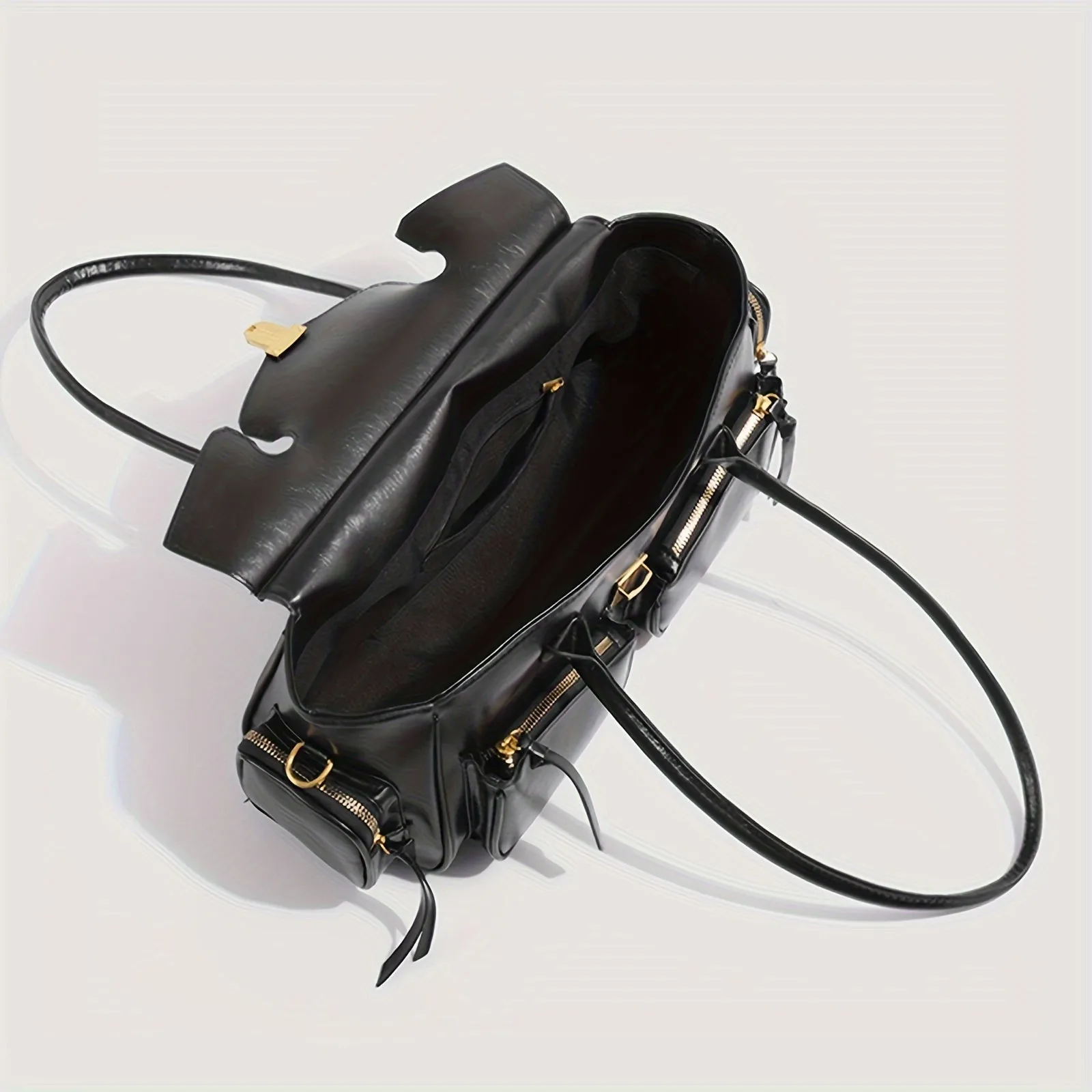 Waterproof Y2K-Inspired Faux Leather Baguette Bag