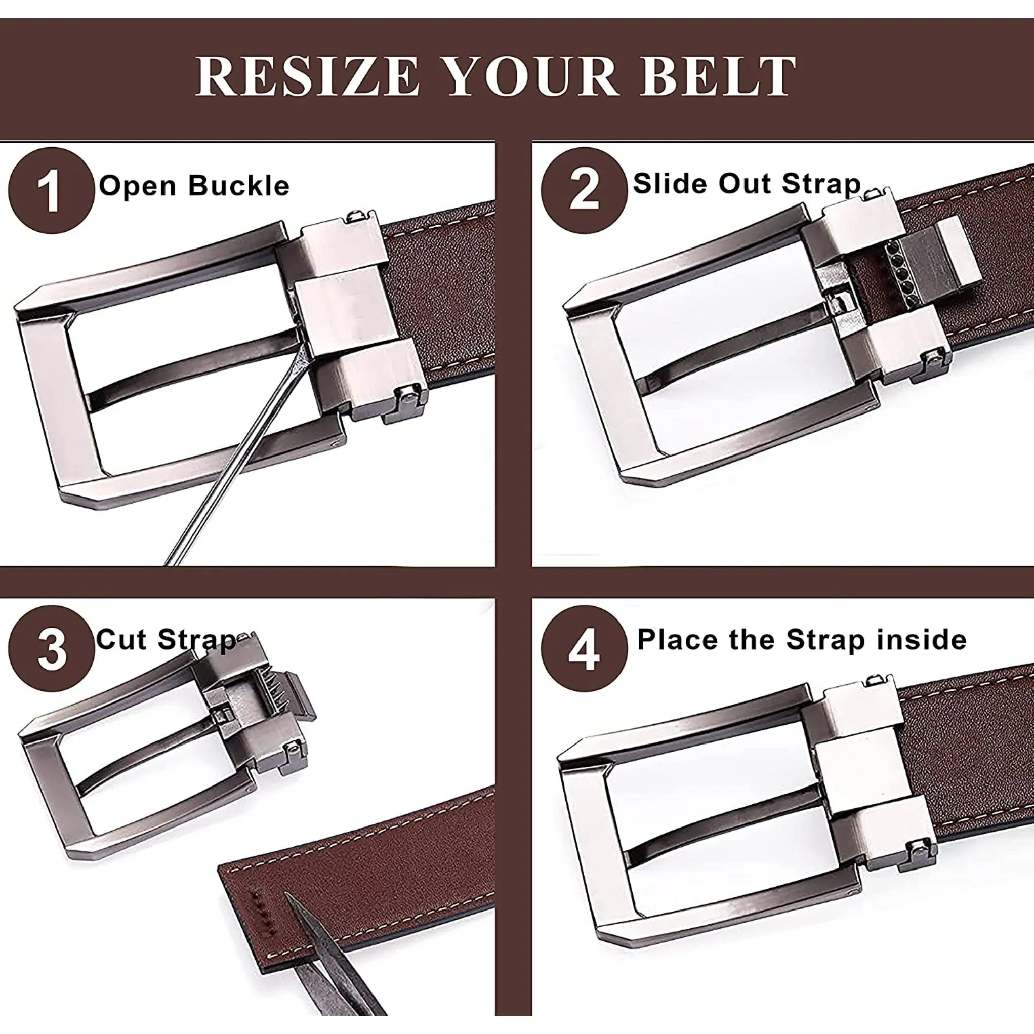 WILDHORN Premium Reversible Leather Belt for Men