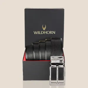 WILDHORN Premium Reversible Leather Belt for Men