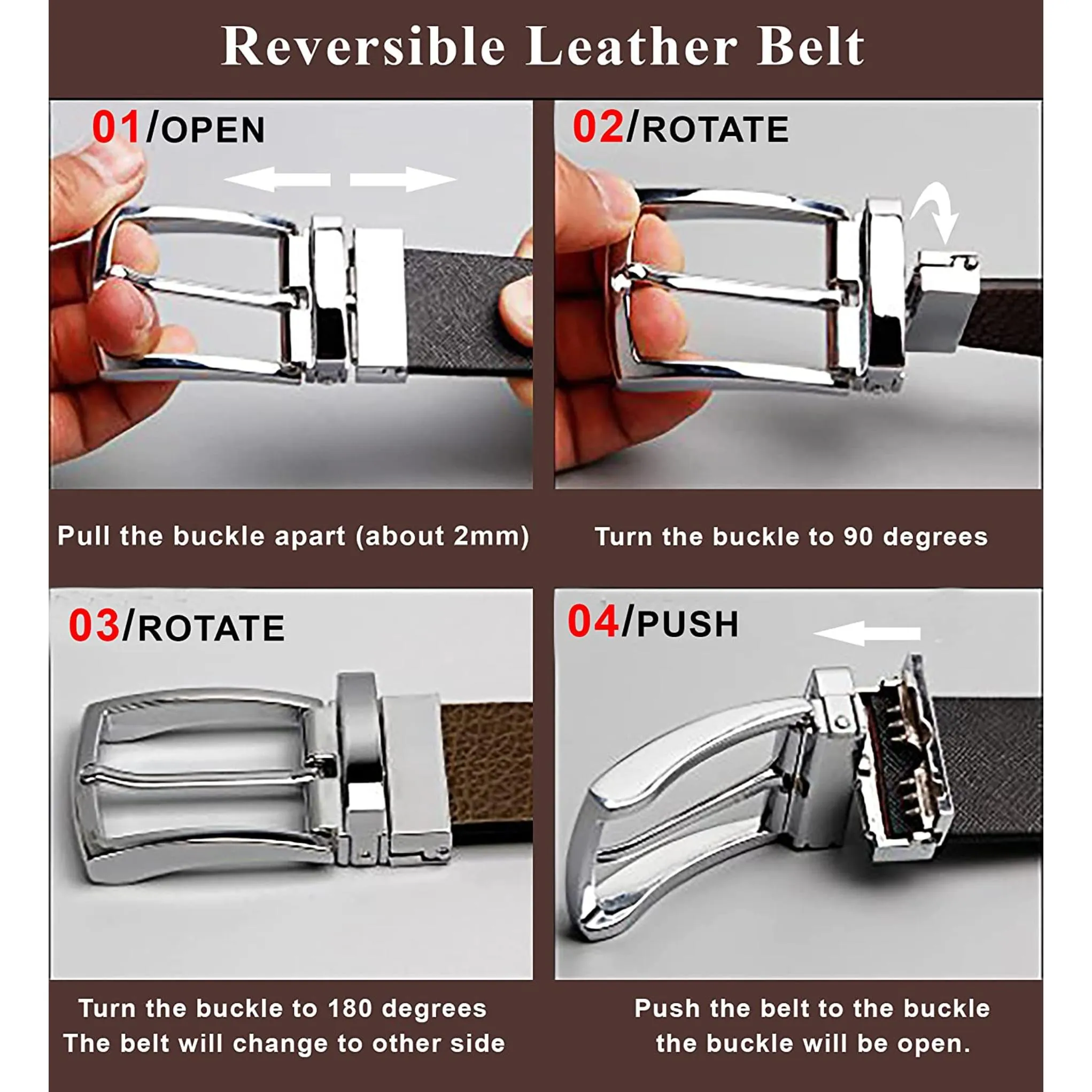 WILDHORN Premium Reversible Leather Belt for Men