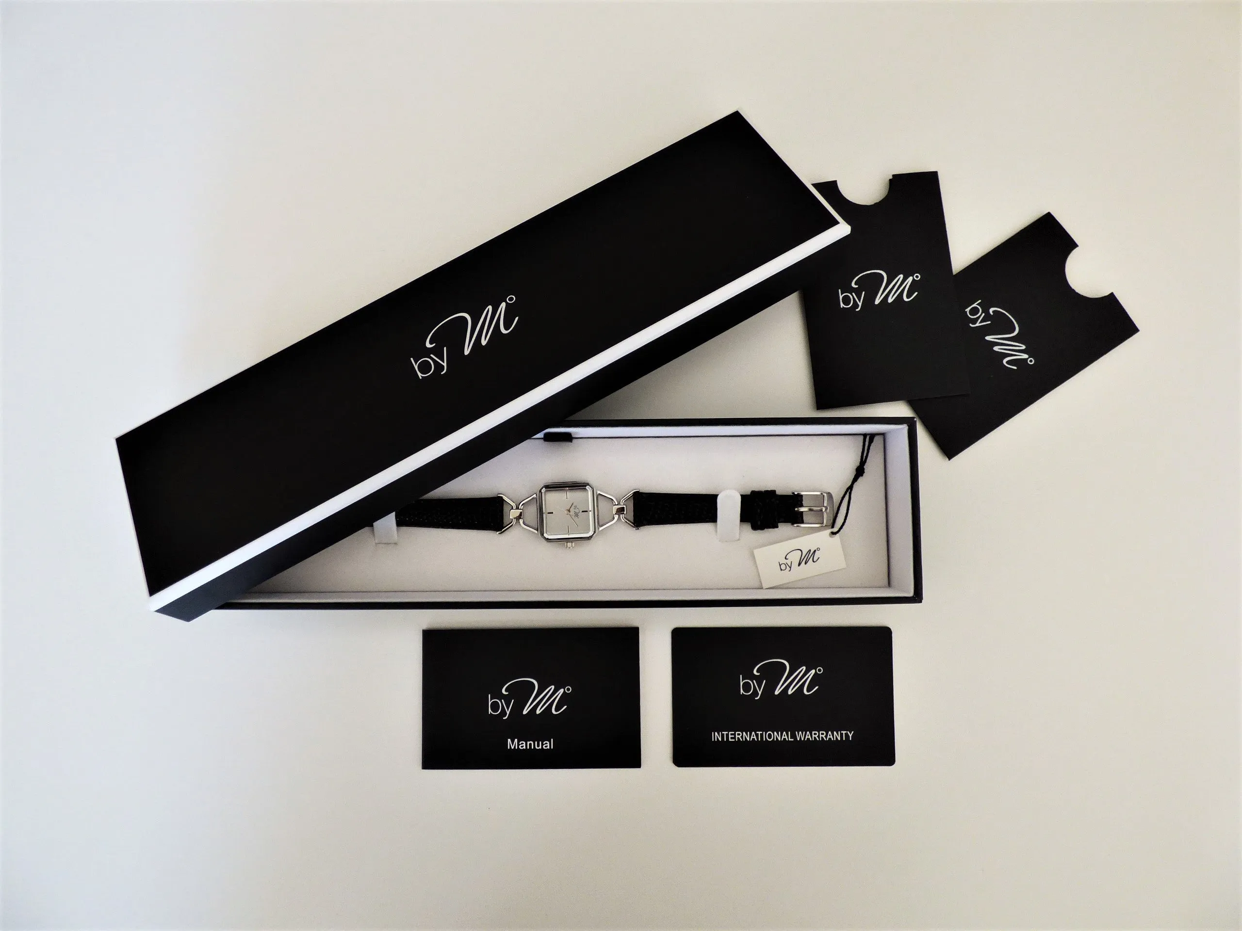 WL003BK Gold Watch with Black Leather Strap