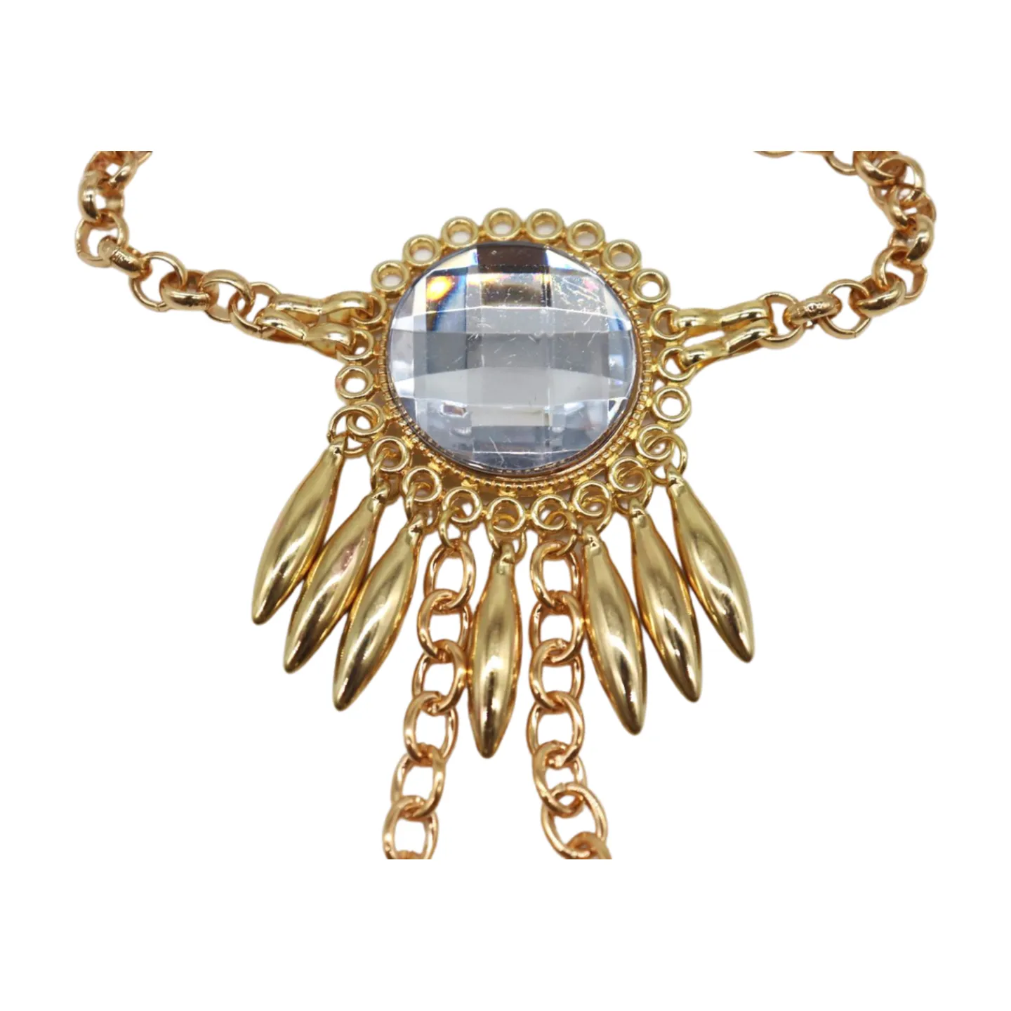 Women Gold Metal Hand Chain Sun Flower Charm Bracelet Ring