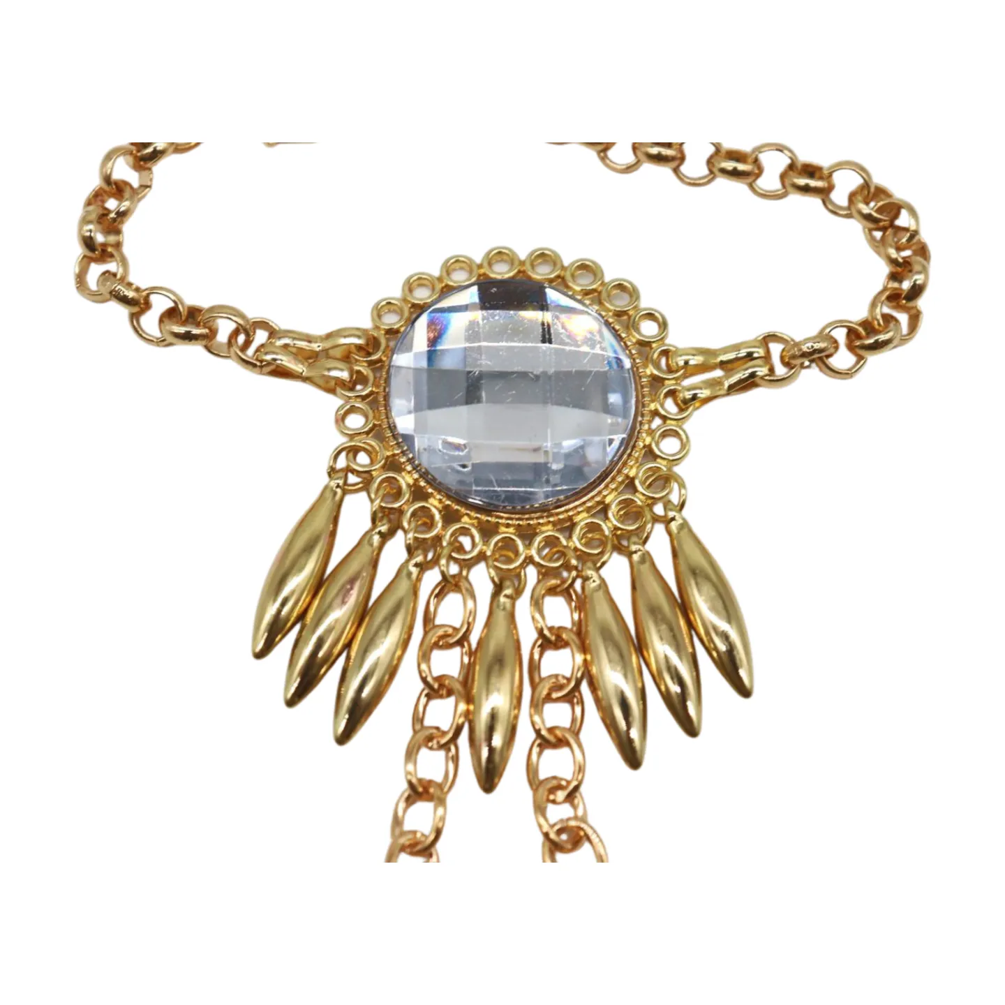 Women Gold Metal Hand Chain Sun Flower Charm Bracelet Ring