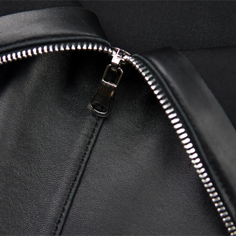 Women Leather Skirts Wrap Hip Patchwork Pocket Button Asymmetric Genuine Sheepskin Short Dress 2022 Autumn Winter New TF4786