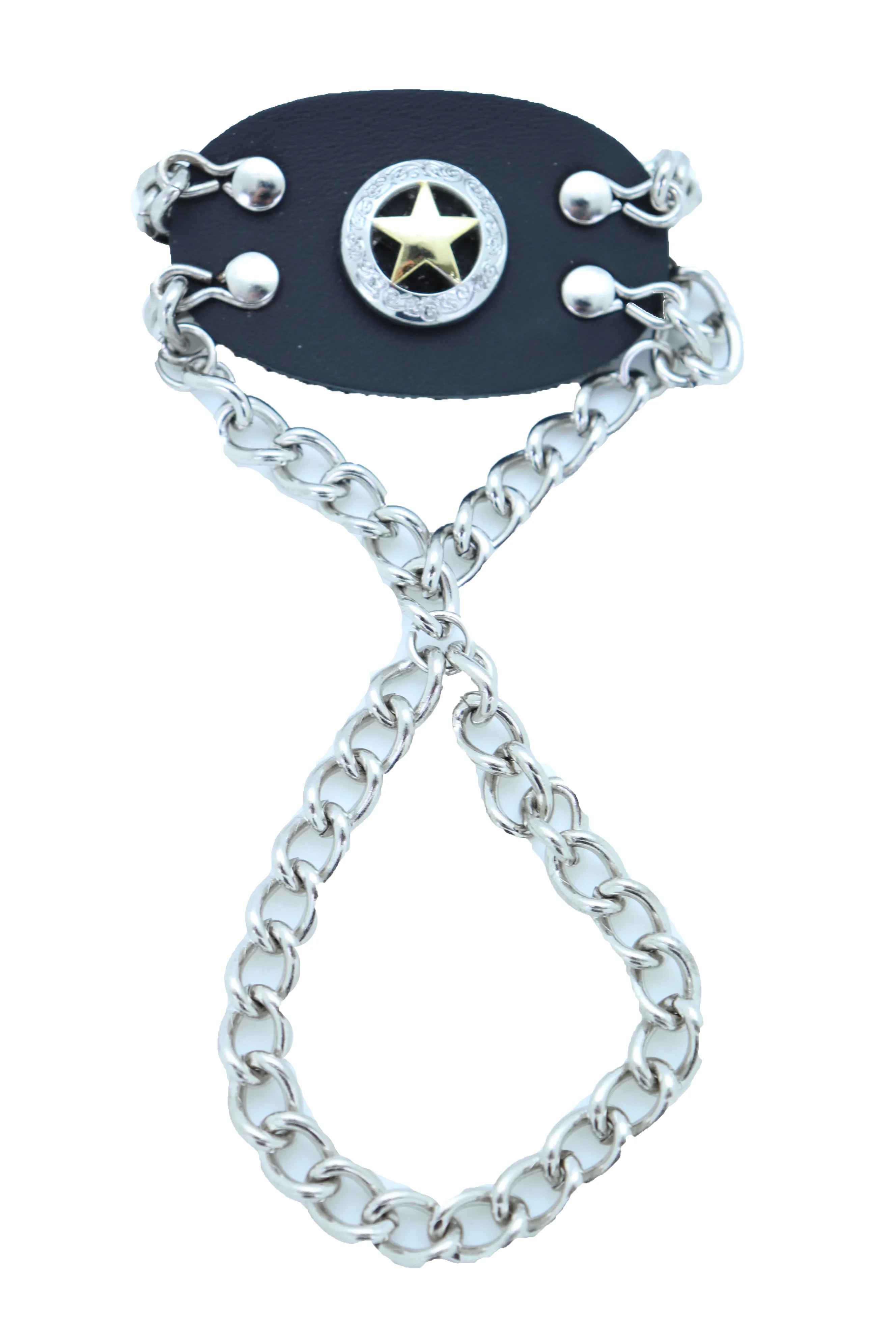 Women Men Bracelet Silver Metal Hand Chain Texas Lone Star Charm Biker Jewelry One Size Fits All