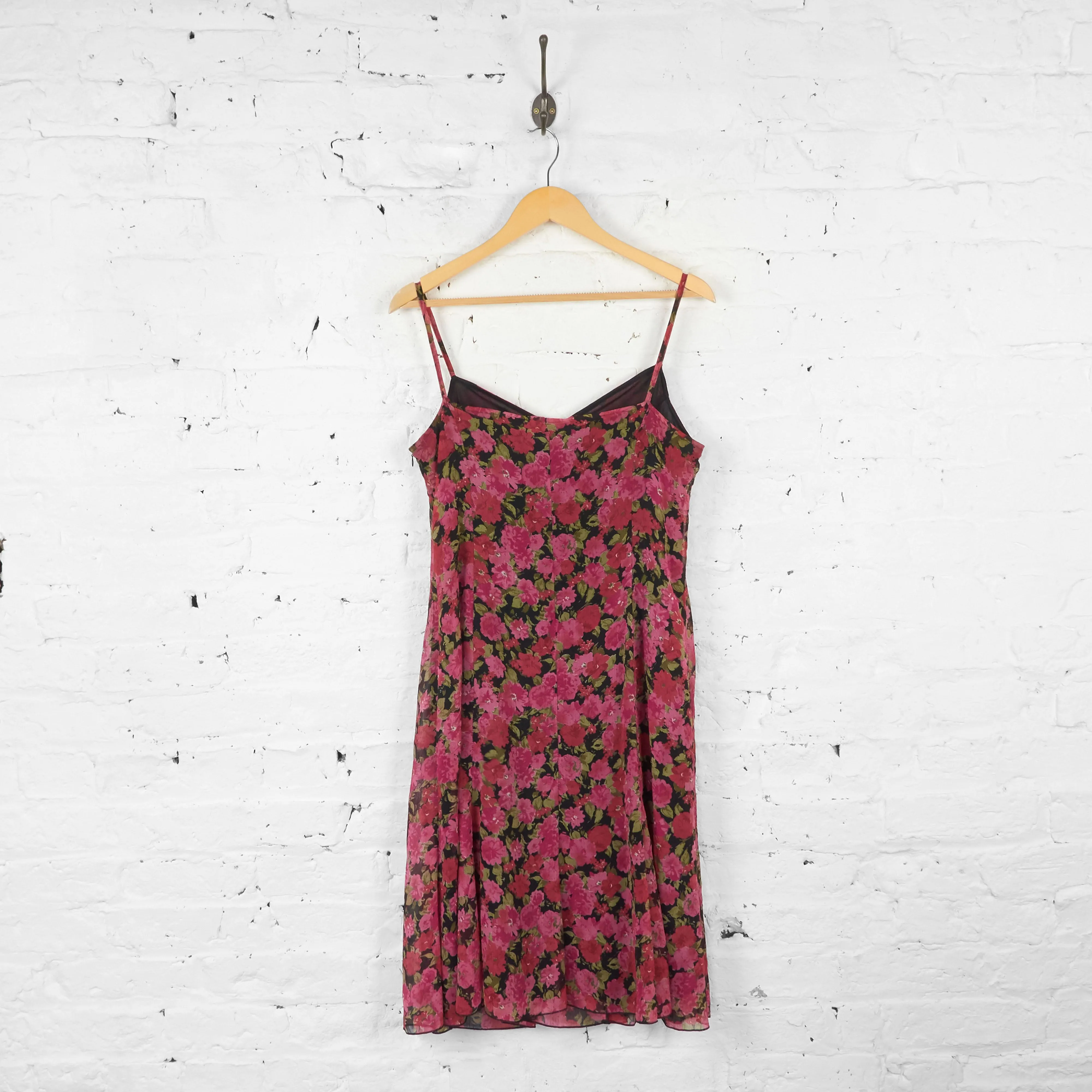 Womens Floral Print Summer Strap Dress - Pink - UK 10
