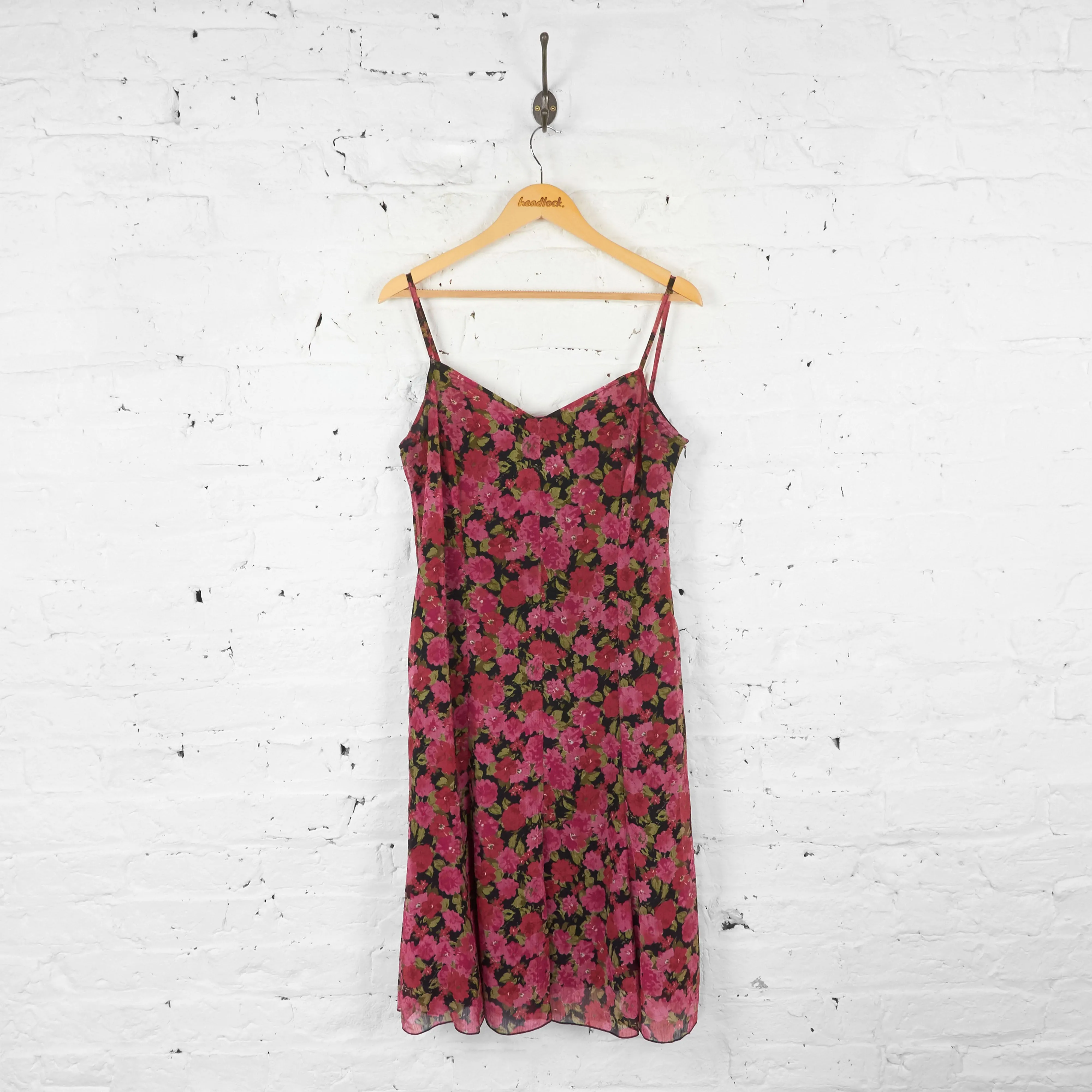 Womens Floral Print Summer Strap Dress - Pink - UK 10