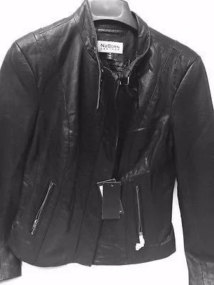 WOMEN'S FRONT ZIPPER SHORT BIKER MOTO JACKET REAL LEATHER VERY SOFT