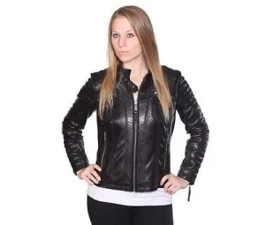WOMEN'S RACER SHORT W/FOUR EXTERIOR POCKETS SEXY LOOK VERY SOFT LEATHER