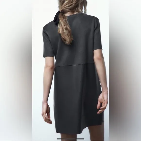 Zara Faux Leather and Suede Dress M
