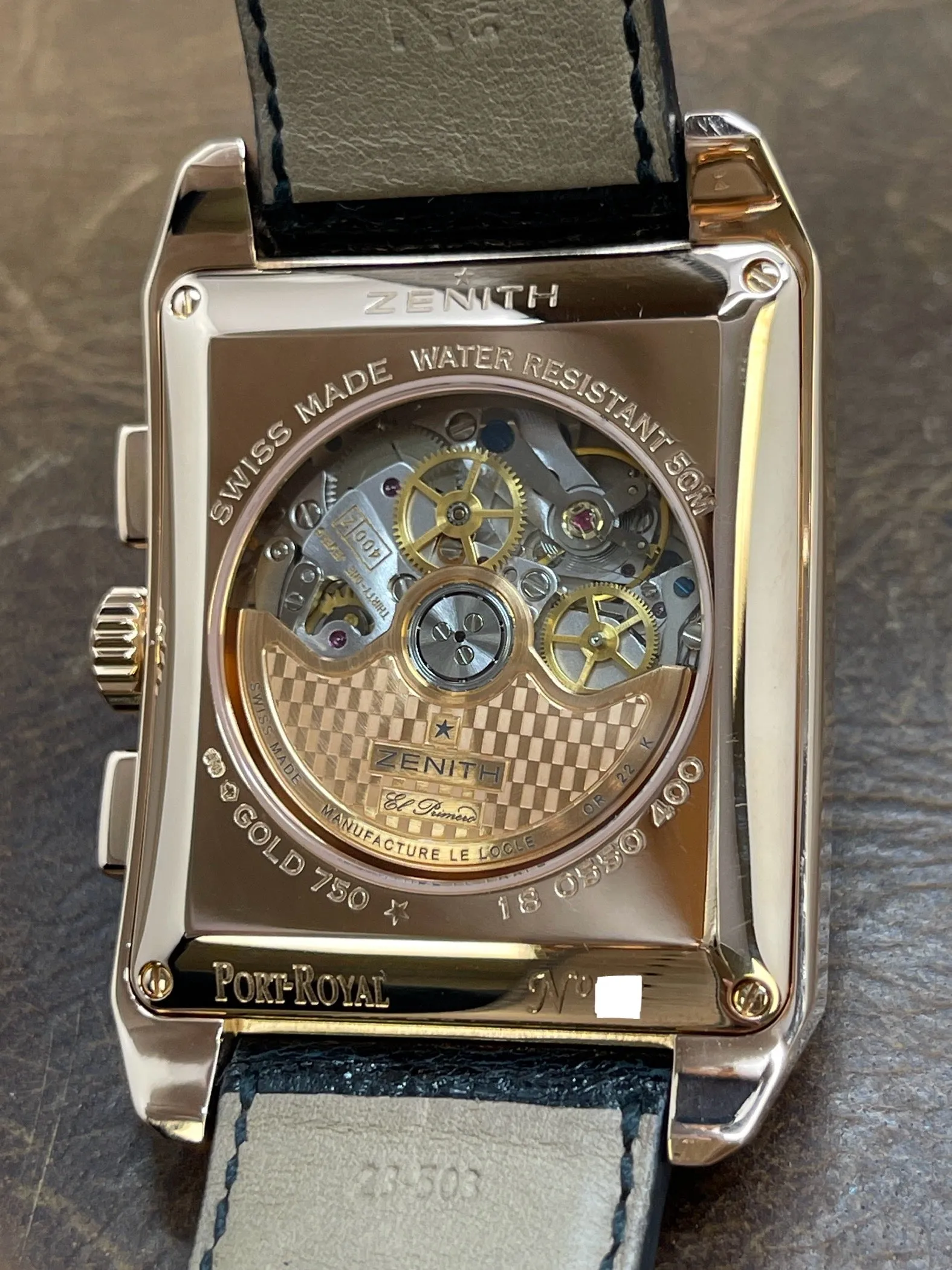 Zenith Grande Port Royal El Primero 18K Chronograph 18.0550.400 Black Dial Automatic Men's Watch