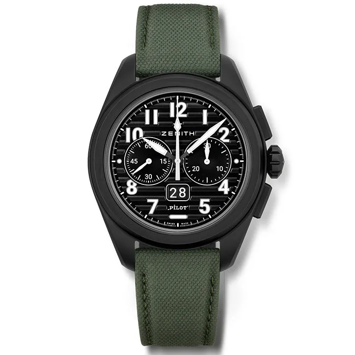 Zenith Pilot Chronograph Flyback Big Date Black Ceramic- 49.4000.3652/21.I001