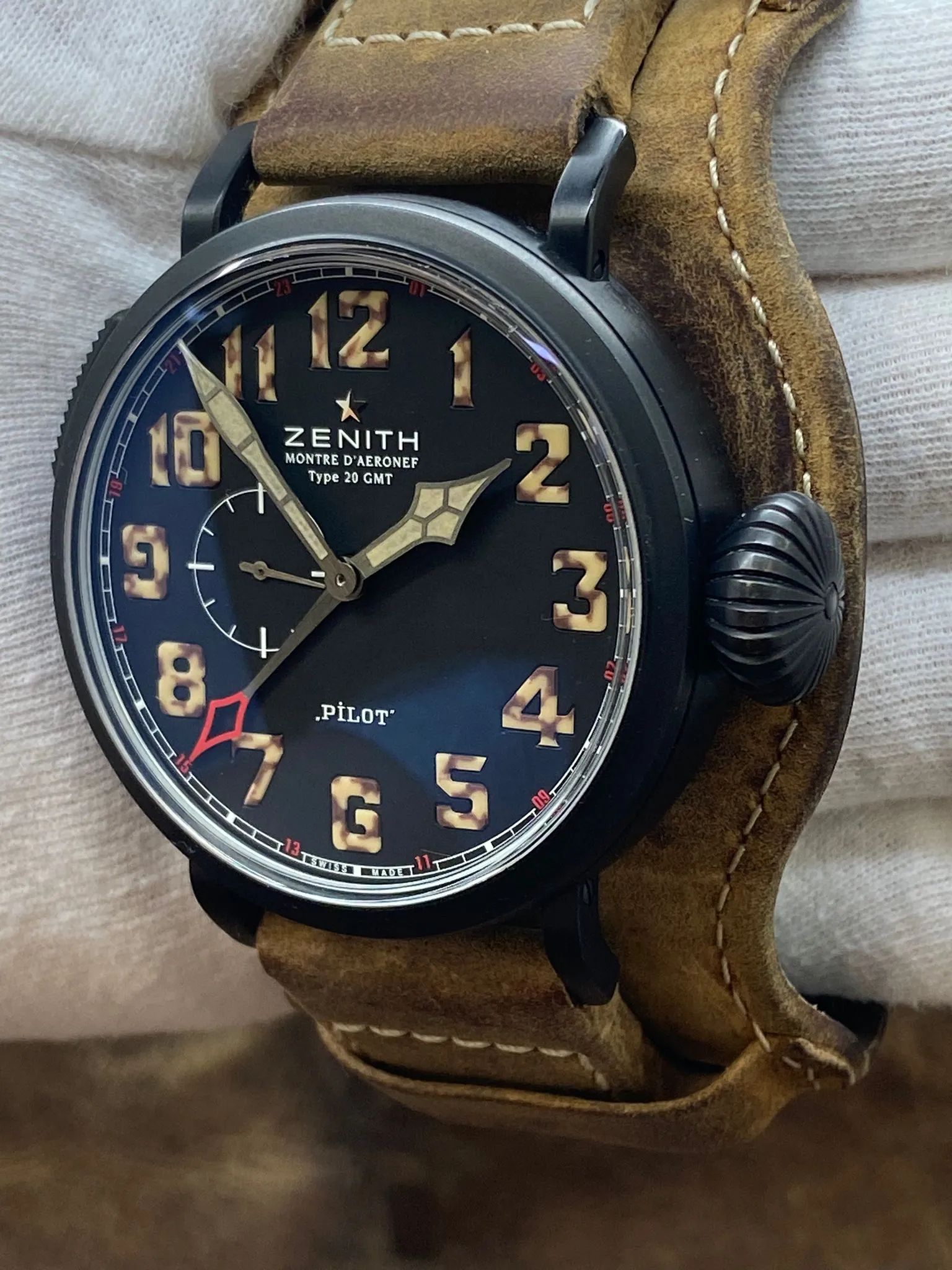 Zenith Pilot Type 20 GMT Titanium DLC 48mm 96.2431.693 Black Dial Automatic Men's Watch