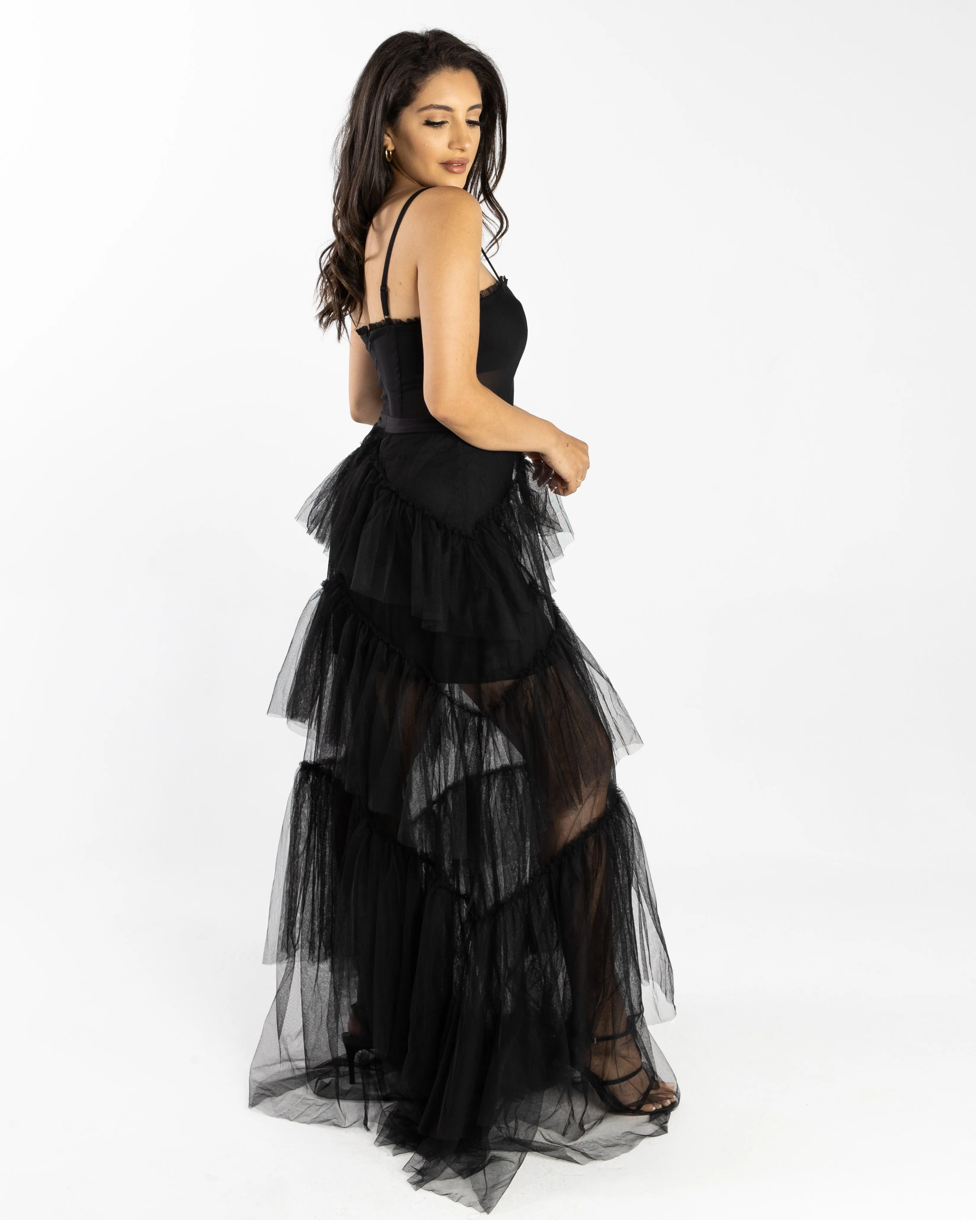 Zoe Sheer Maxi Dress Black