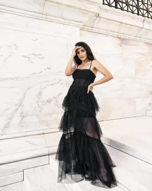 Zoe Sheer Maxi Dress Black
